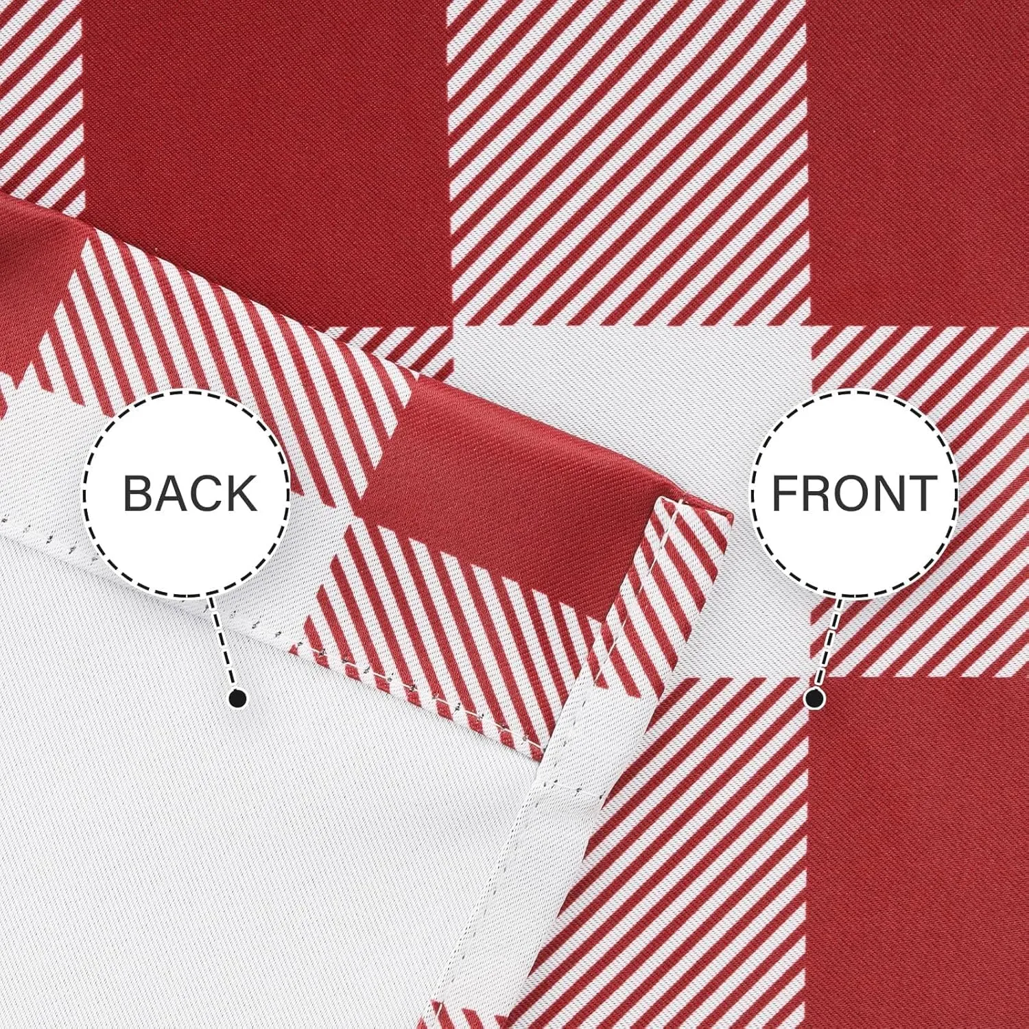 Simple Deluxe 2 Panels Set Blackout Buffalo Plaid Curtains Panels for Bedroom, Living Room, Patio Sliding Door, 95 inches Drop Thermal Insulated Grommet Drapes, 37" W x 95" L, White&Red, New