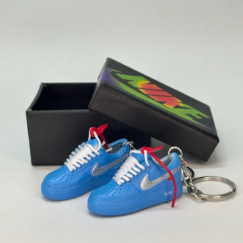 Single Sneaker Keychain - AF1 Blue Off-White Low (No Box)