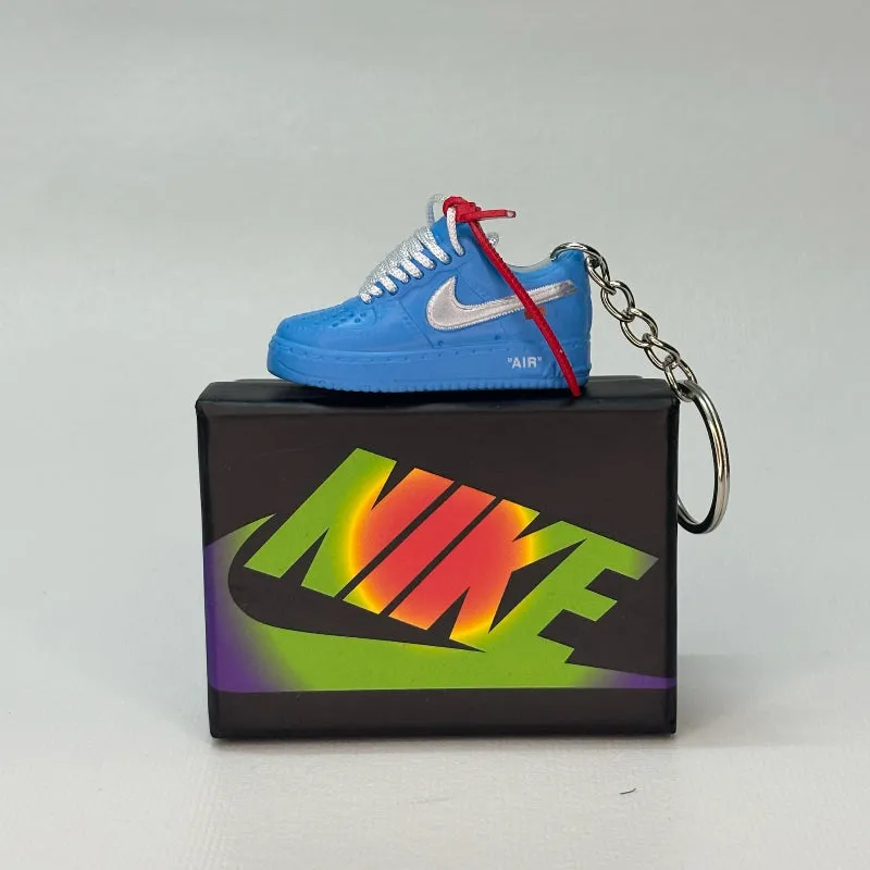Single Sneaker Keychain - AF1 Blue Off-White Low (No Box)