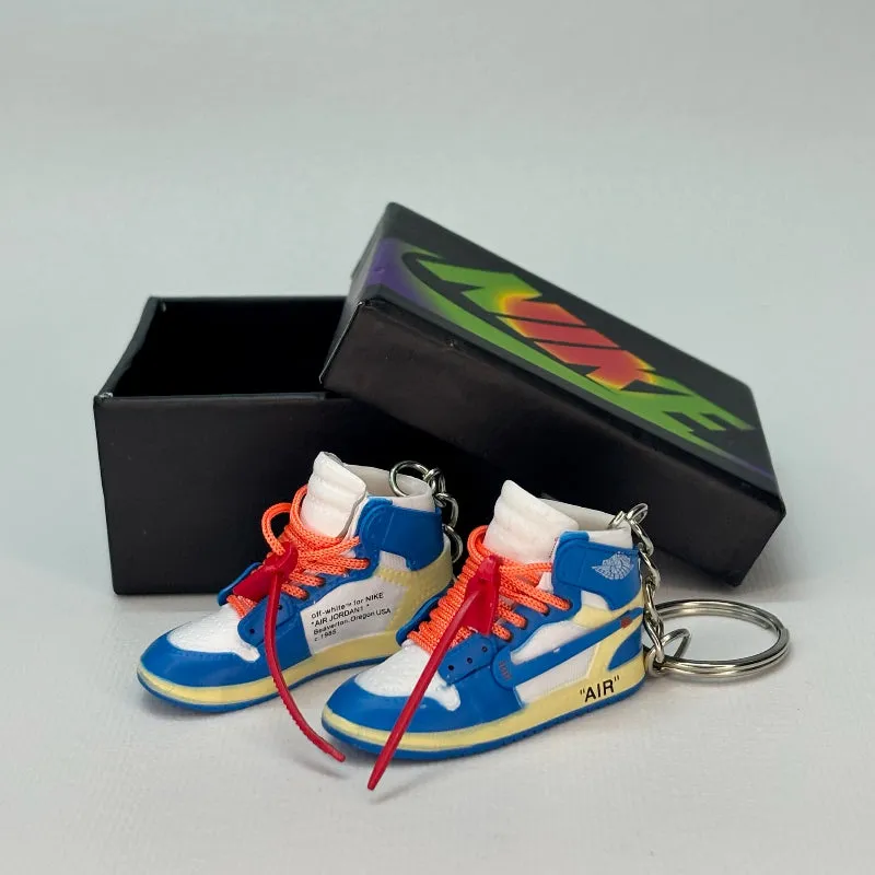 Single Sneaker Keychain - AJ1 UNC Off-White High With Box