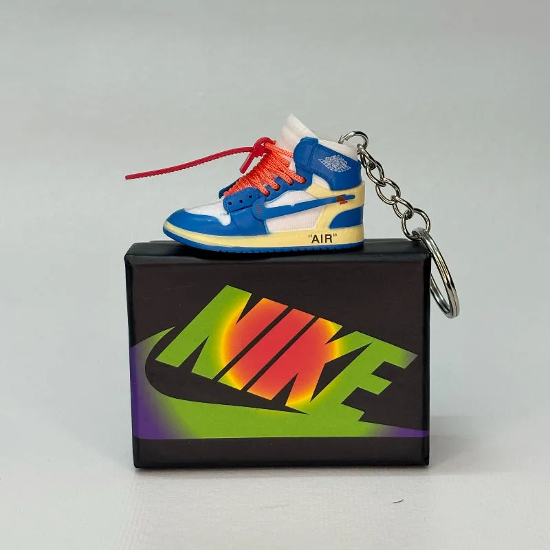 Single Sneaker Keychain - AJ1 UNC Off-White High With Box