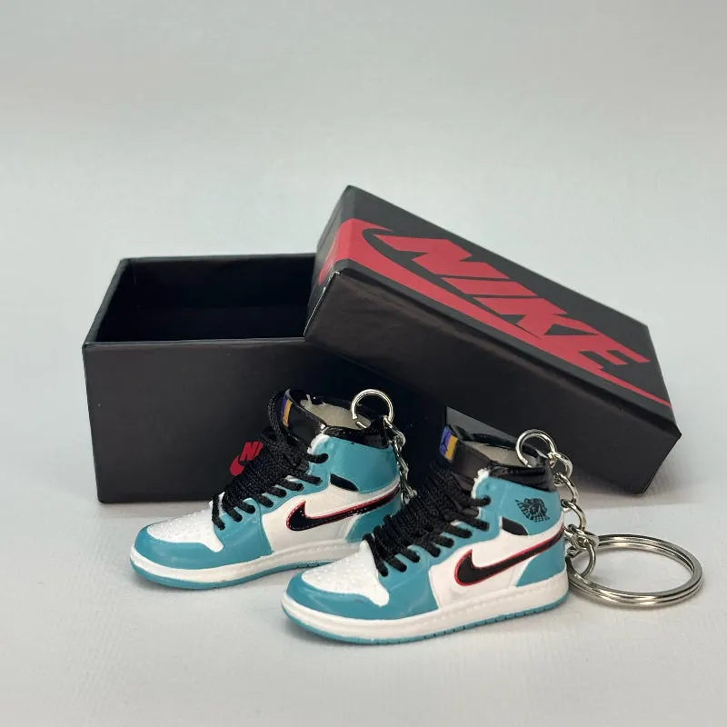 Single Sneaker Keychain - AJ1 UNC Red Swoosh High (No Box)
