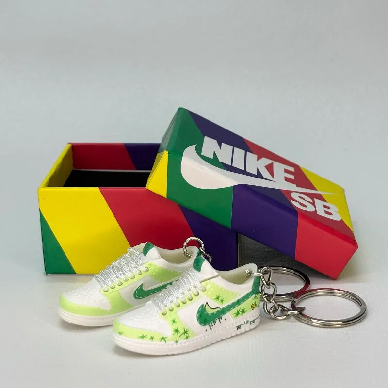Single Sneaker Keychain - Dunk Low Green Custom (No Box)