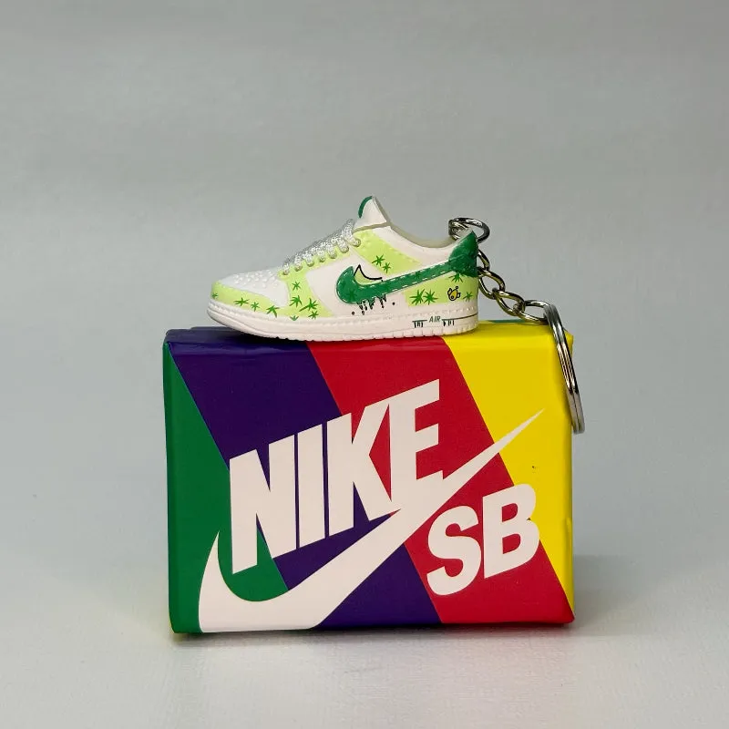 Single Sneaker Keychain - Dunk Low Green Custom (No Box)