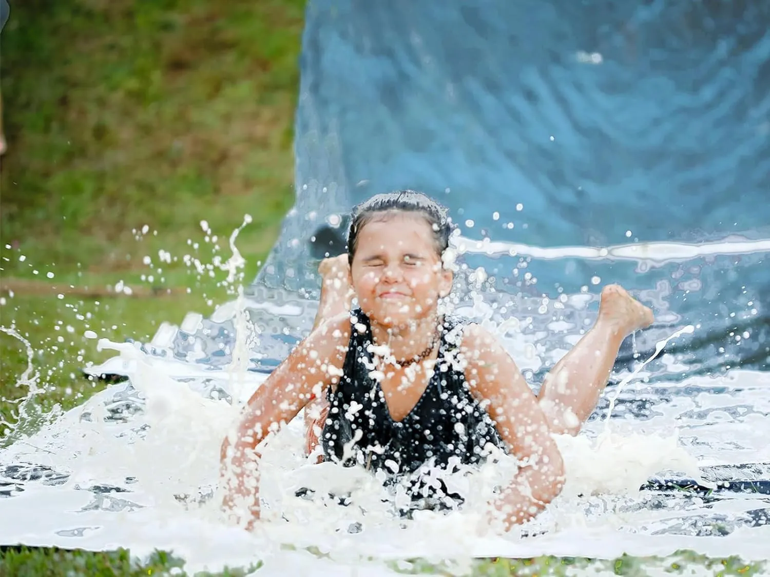 Slip and Slide 40ft X 6ft Heavy Duty with 2 Bodyboards, Thicker Lawn Water Slide, Tear-Resistant Design, Easy to Set-Up, Backyard Summer Outdoor Water Play for Adults and Teens, 031