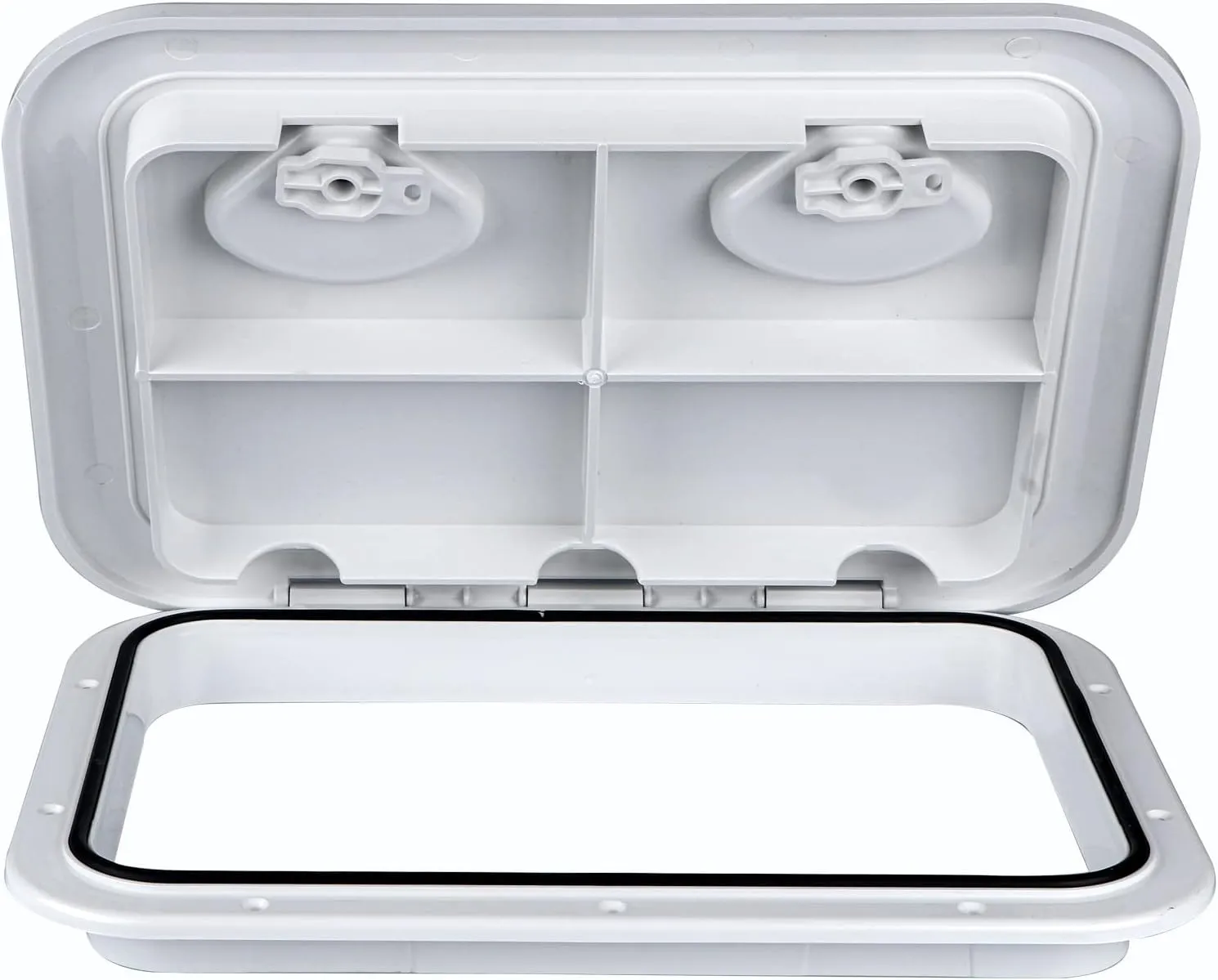 smartmarine White Marine Deck Access Hatch 17.3“×12.4" Boat Hatch & Lid,Rectangle Boat Deck Hatch