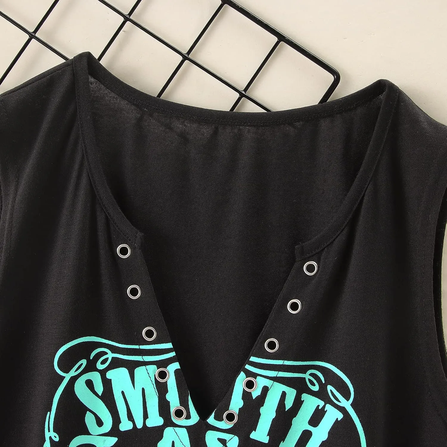 Smooth As Tennessee Tank Top Sweet As Strawberry Shirt Ring Hole Sleeveless Sexy V Neck Womens Retro Country Music Top