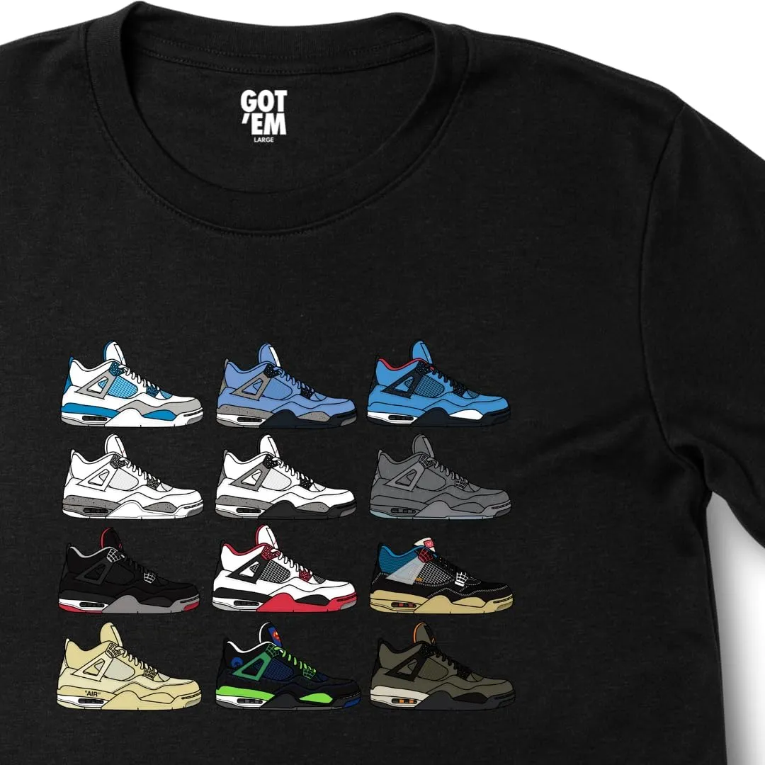 Sneaker J's T Shirts – 100% Cotton Casual Streetwear Short Sleeve Print, bred, UNC, Union, Cement