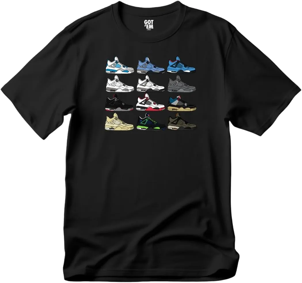 Sneaker J's T Shirts – 100% Cotton Casual Streetwear Short Sleeve Print, bred, UNC, Union, Cement