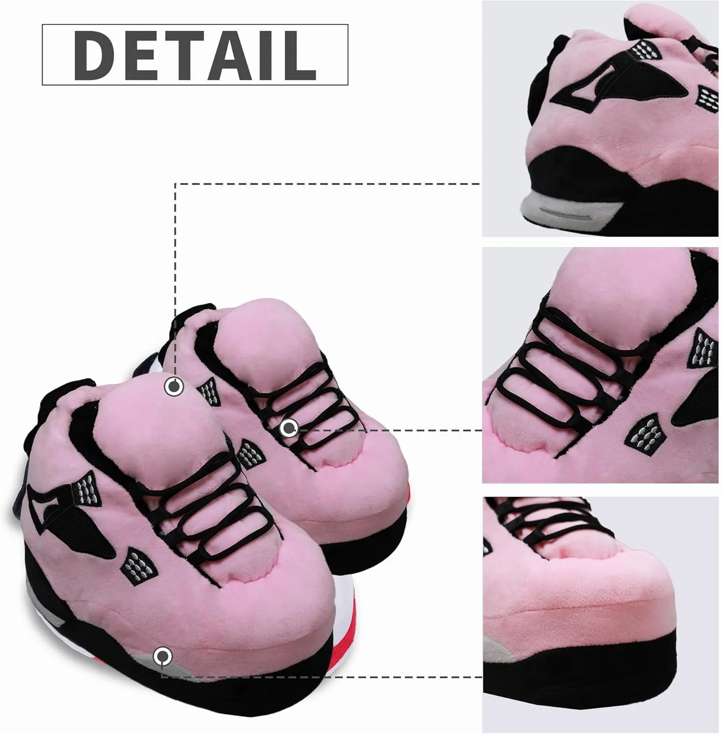 Sneaker Slippers, Trendy Plush Home Shoes Anti-Slip Soft Comfy Slides Warm Winter House Footwear One Size Fits Women Men