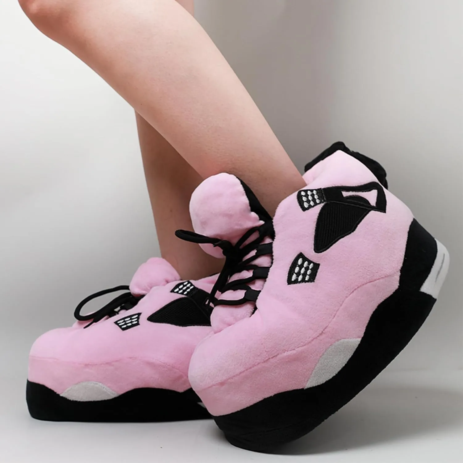 Sneaker Slippers, Trendy Plush Home Shoes Anti-Slip Soft Comfy Slides Warm Winter House Footwear One Size Fits Women Men