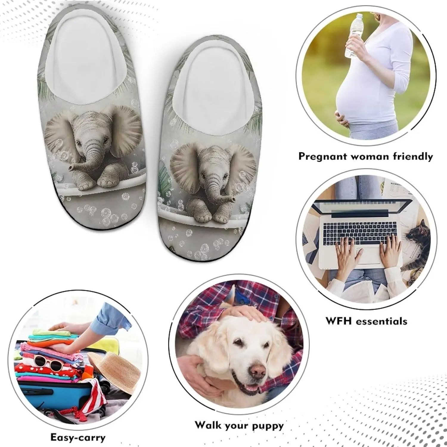 Soft Cotton Slippers for Women Girls Anti-Skid Sole Flannel Plush Fuzzy Slip On House Slippers Indoor Outdoor Shoes Size 4-12