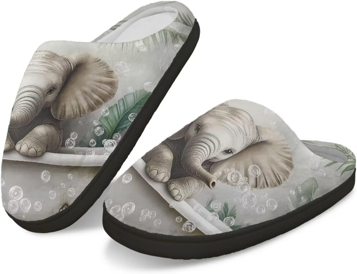 Soft Cotton Slippers for Women Girls Anti-Skid Sole Flannel Plush Fuzzy Slip On House Slippers Indoor Outdoor Shoes Size 4-12
