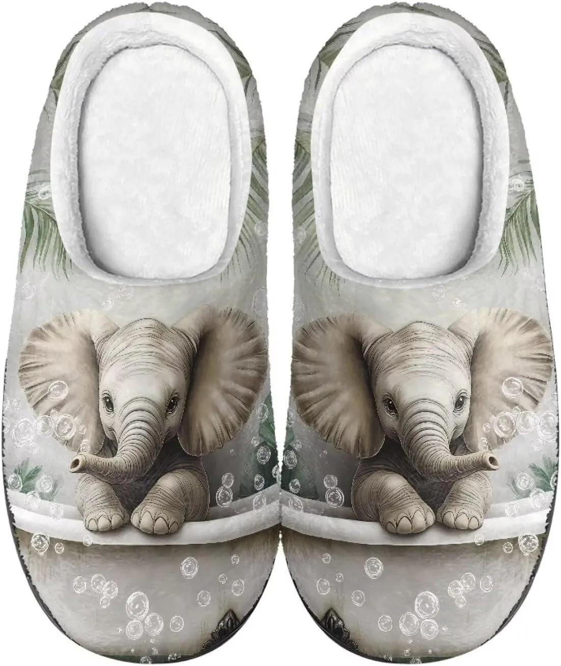 Soft Cotton Slippers for Women Girls Anti-Skid Sole Flannel Plush Fuzzy Slip On House Slippers Indoor Outdoor Shoes Size 4-12