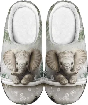 Soft Cotton Slippers for Women Girls Anti-Skid Sole Flannel Plush Fuzzy Slip On House Slippers Indoor Outdoor Shoes Size 4-12