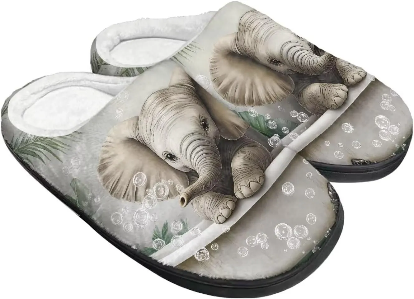 Soft Cotton Slippers for Women Girls Anti-Skid Sole Flannel Plush Fuzzy Slip On House Slippers Indoor Outdoor Shoes Size 4-12