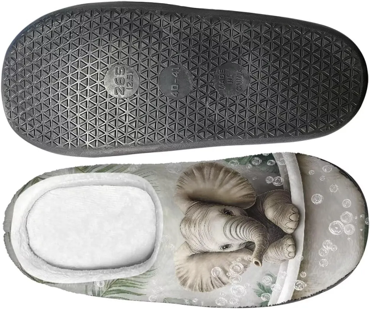 Soft Cotton Slippers for Women Girls Anti-Skid Sole Flannel Plush Fuzzy Slip On House Slippers Indoor Outdoor Shoes Size 4-12