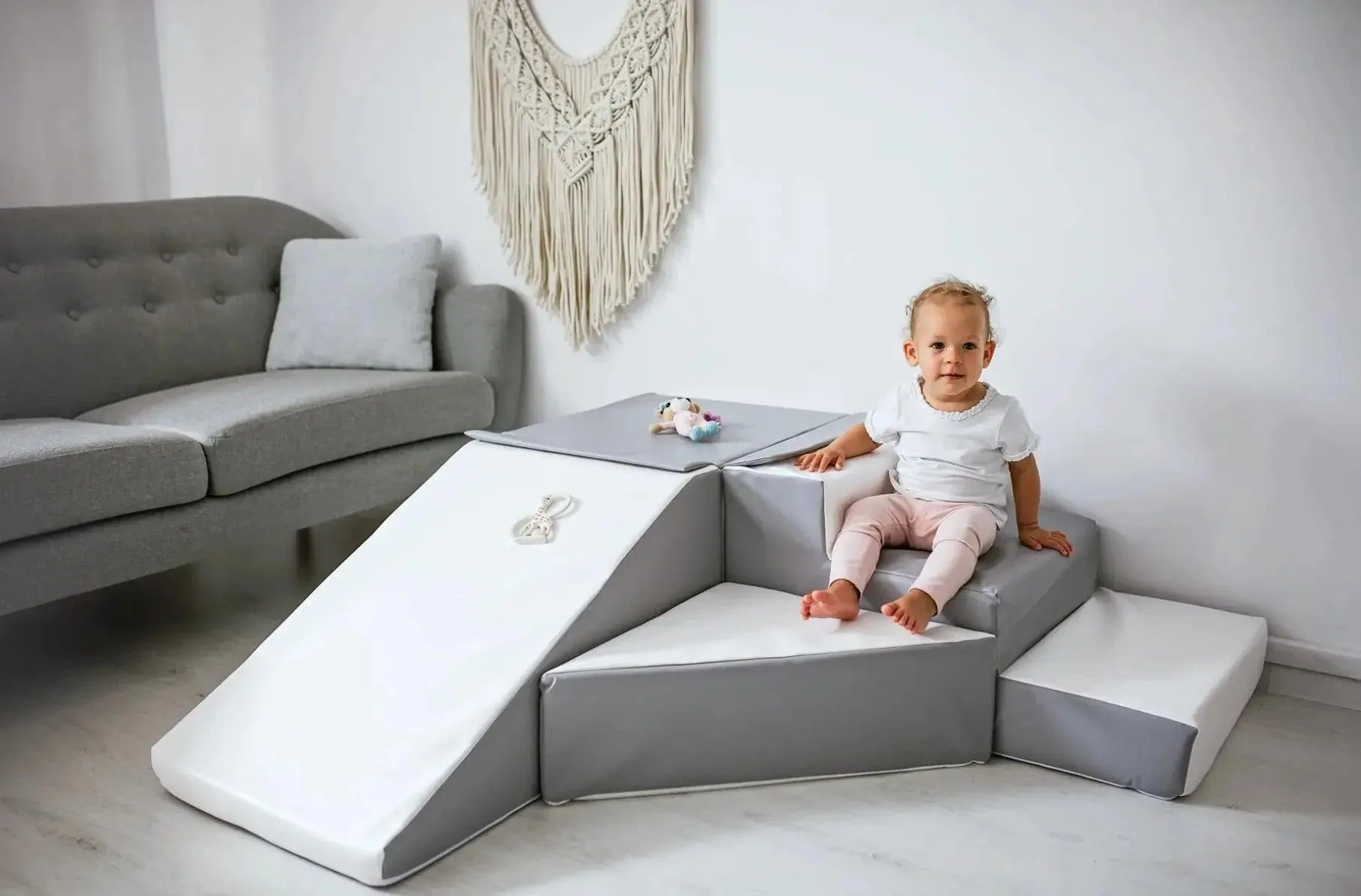 Soft play set with slide