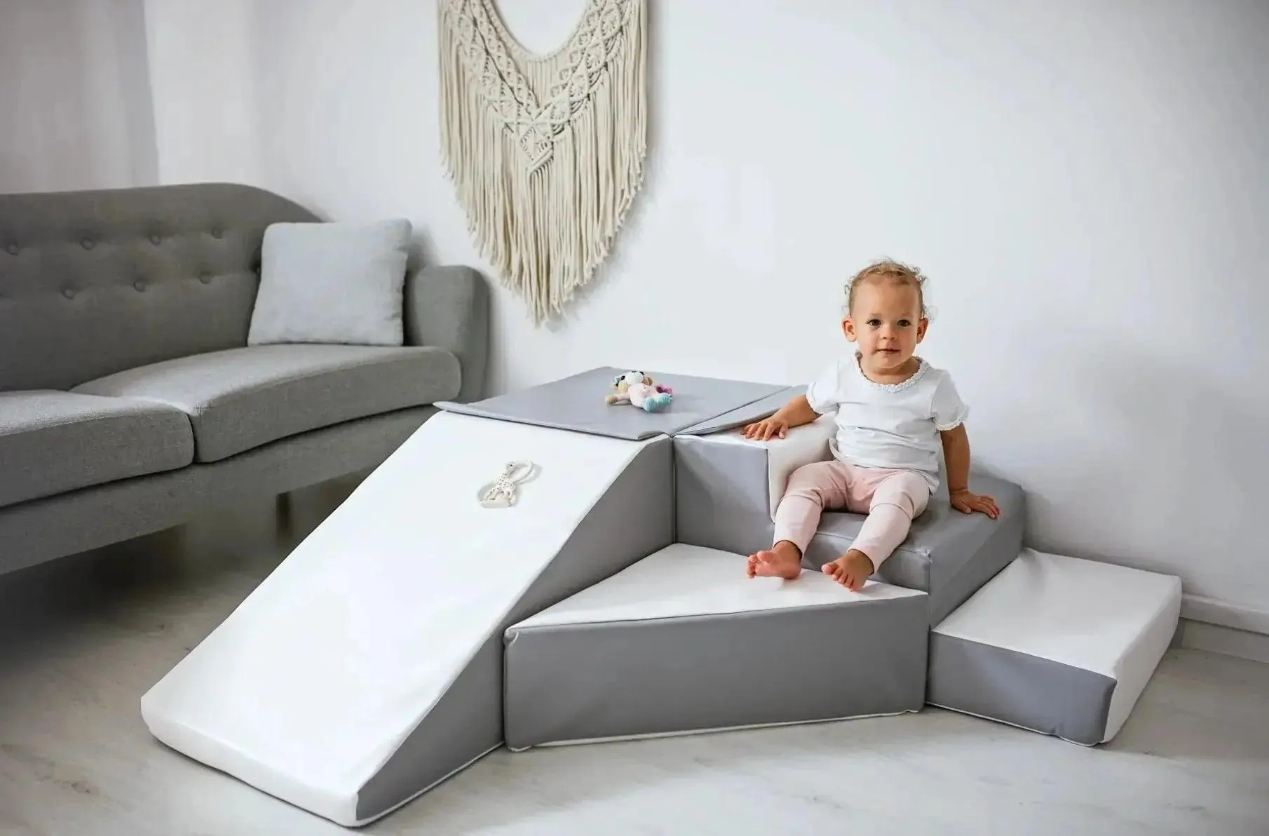 Soft play set with slide