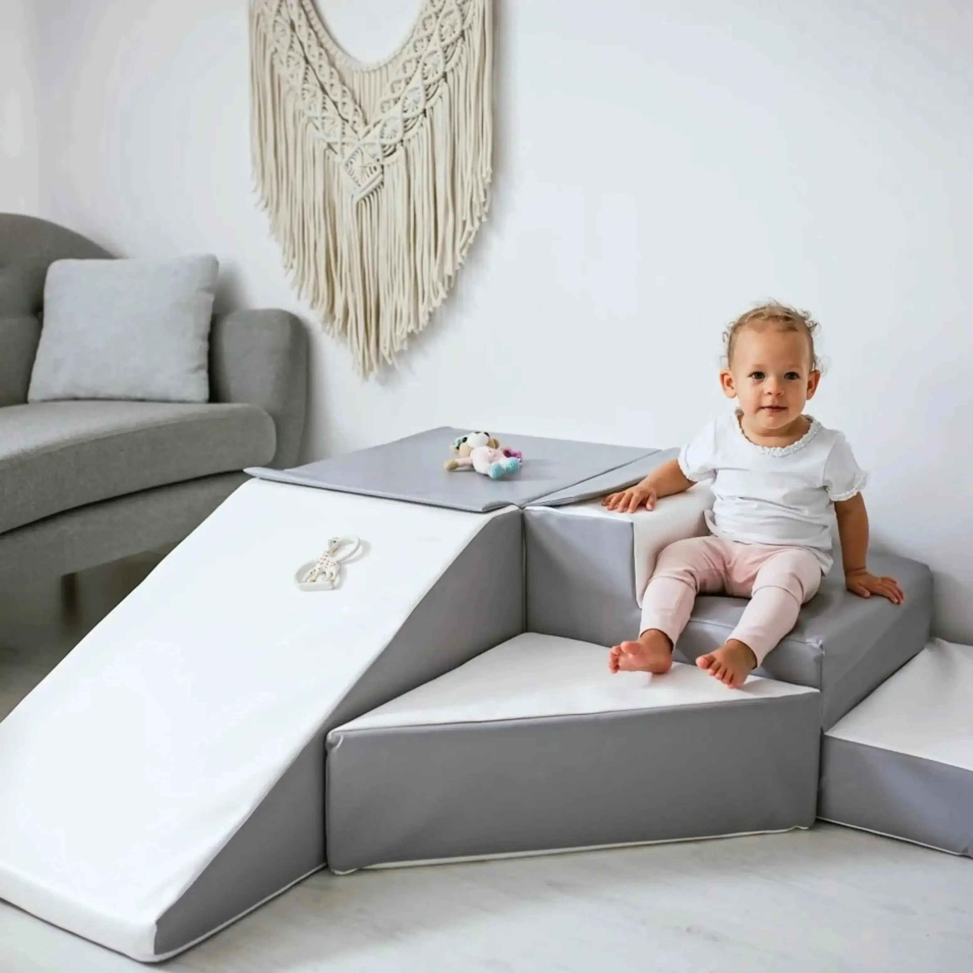 Soft play set with slide
