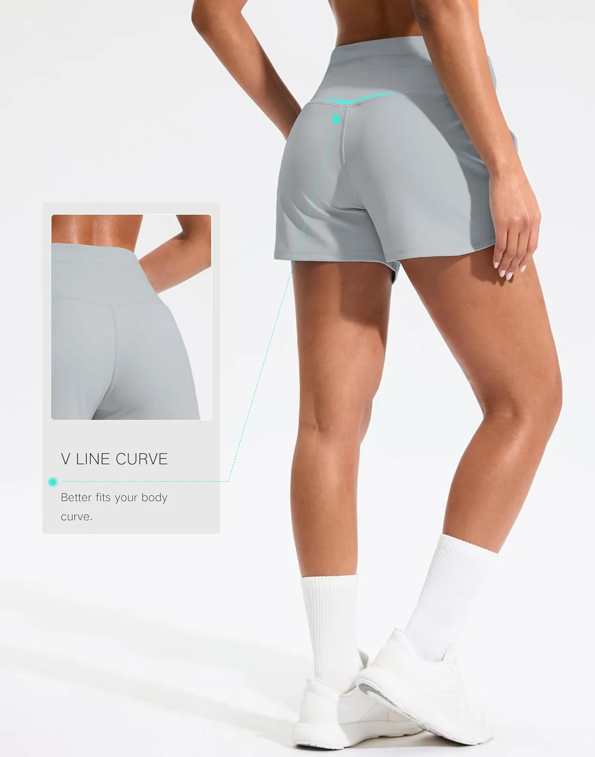 Soothfeel Women's Athletic Running Shorts with Pockets 3.5" Quick Dry High Waisted Workout Active Gym Shorts for Women