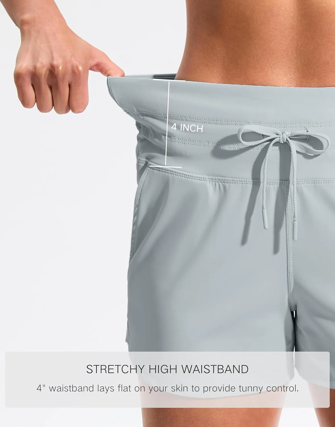 Soothfeel Women's Athletic Running Shorts with Pockets 3.5" Quick Dry High Waisted Workout Active Gym Shorts for Women