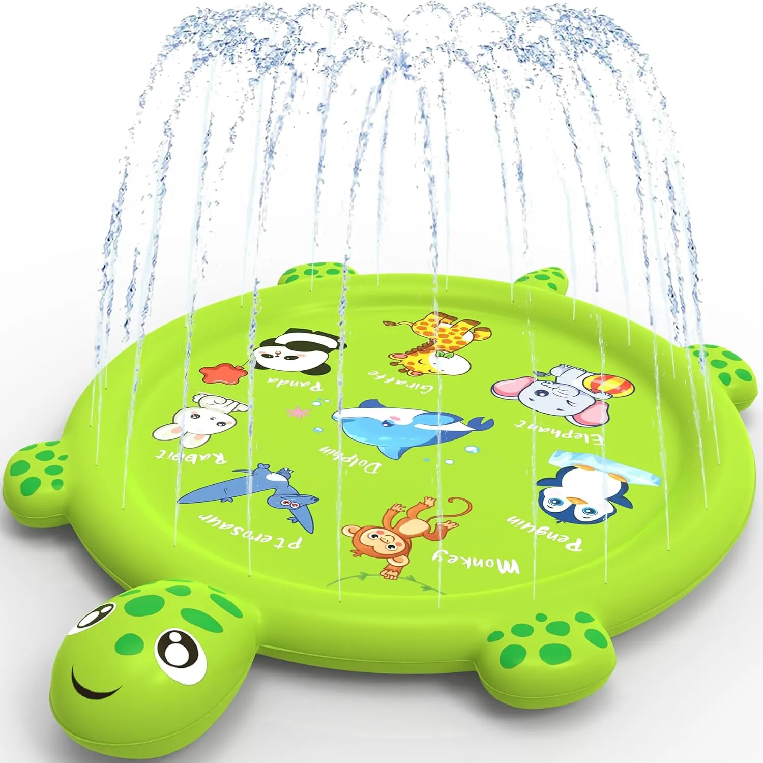 Splash Pad for Toddlers 1-3, 67" Turtle Sprinkler & Splash Play Mat, Inflatable Baby Kid Pool, Summer Outdoor Water Toys for Toddlers, Boys, Girls Backyard Garden Lawn Games