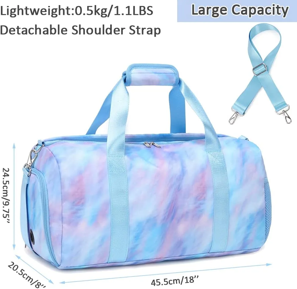 Sports Duffel for Girls Teens Ballet Bag Dance Bag for Girls Gymnastics Bag Overnight Weekender Bags for Teens Travel Duffle Bag for Girls with Shoes Compartments