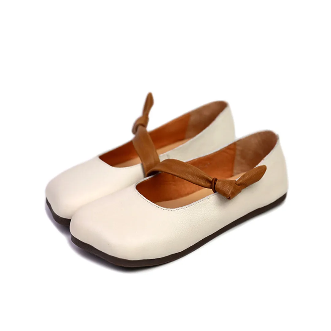 Square Toe Soft Slip-On Leather Shoes