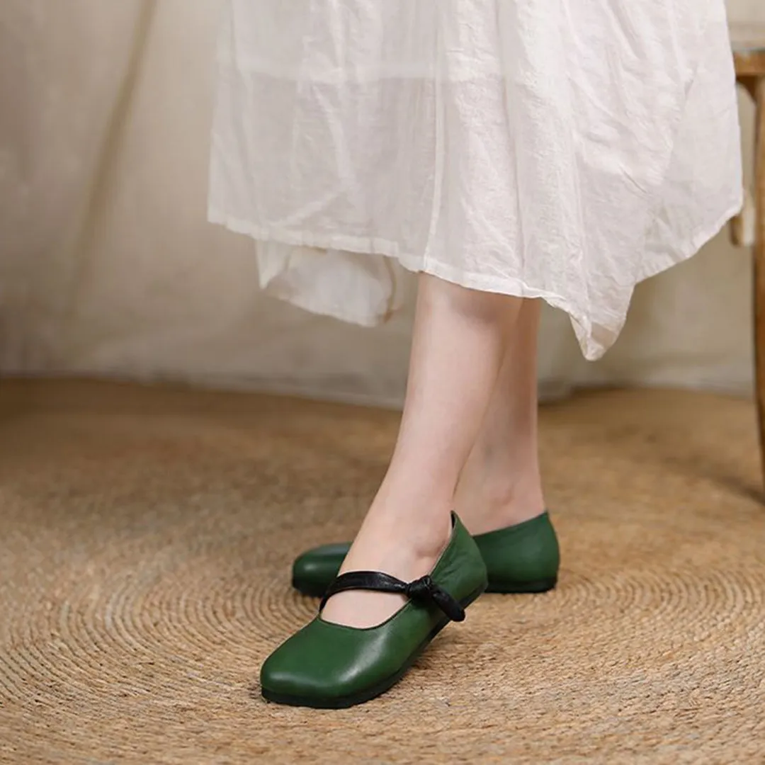 Square Toe Soft Slip-On Leather Shoes