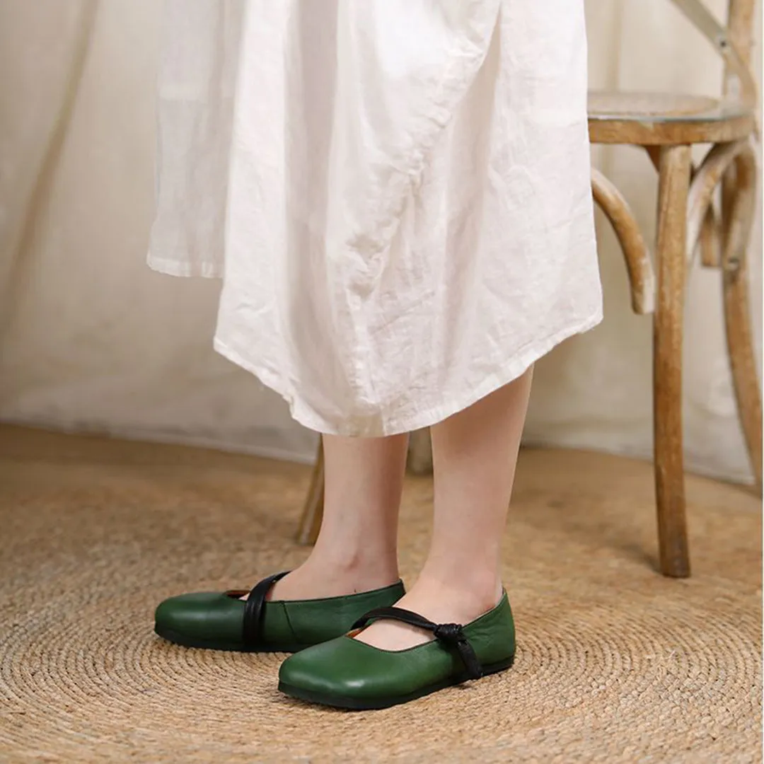 Square Toe Soft Slip-On Leather Shoes