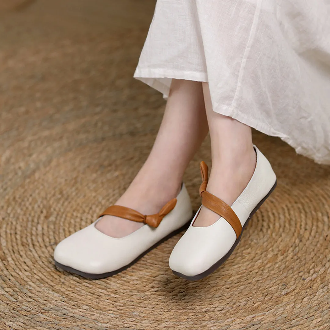 Square Toe Soft Slip-On Leather Shoes