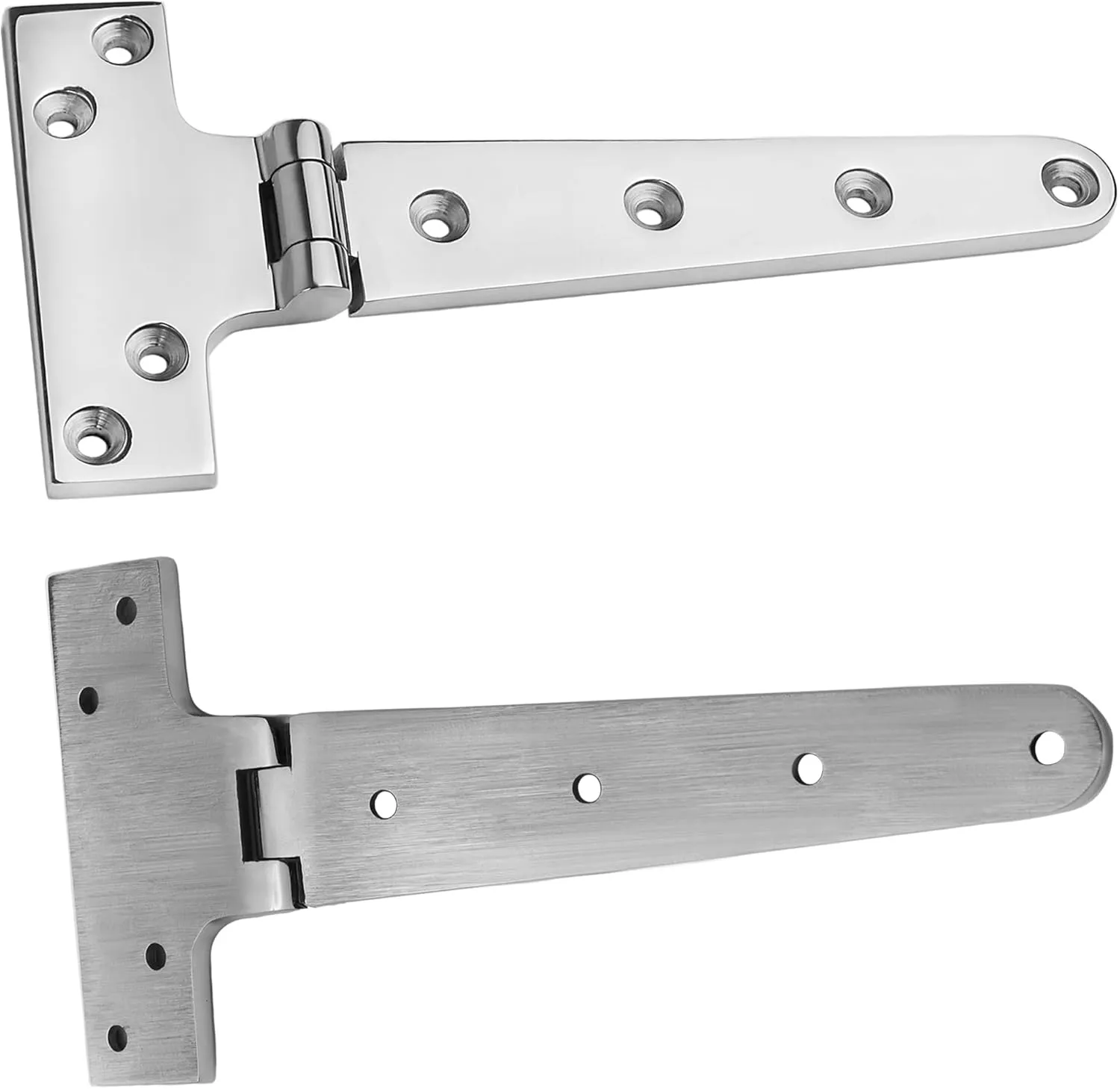 Stainless Steel T Hinges Marine Grade, 4 x 2 inch (100 x 54 mm), 6 x 3 inch (150 x 72 mm), 8 x 4 inch (196 x 97 mm), 316 SS, Boat Hinges with Screws