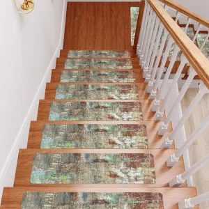 Stair Treads Non Slip 15PCS 8"x30" Stair Runner, Rubber Backing Stair Carpet Treads Washable Reusable Stair Treads for Wooden Steps, Indoor Safety Staircase Step Treads for Kids Elders Dogs