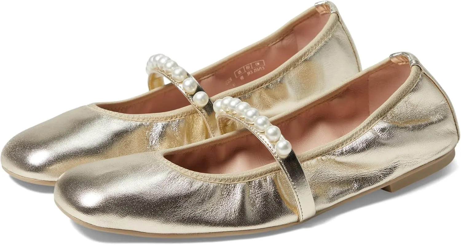 Stuart Weitzman Goldie Ballet Flat Light Gold 7 B