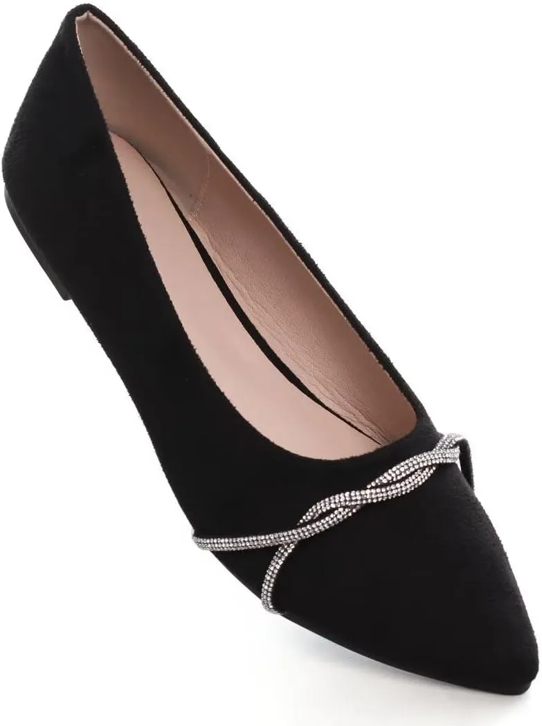 Stunner Womens Flats Fashion Pointed Toe Bowknot Ballet Flats Cute Slip On Dress Flats Comfortable Party Wedding Flats