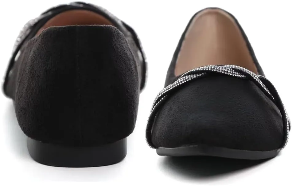 Stunner Womens Flats Fashion Pointed Toe Bowknot Ballet Flats Cute Slip On Dress Flats Comfortable Party Wedding Flats