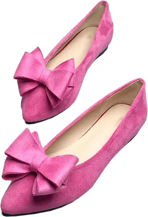 Stunner Womens Flats Fashion Pointed Toe Bowknot Dress Flats Casual Flats Comfortable Slip On Ballet Flats