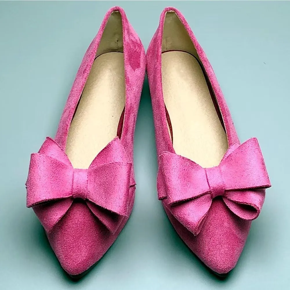 Stunner Womens Flats Fashion Pointed Toe Bowknot Dress Flats Casual Flats Comfortable Slip On Ballet Flats
