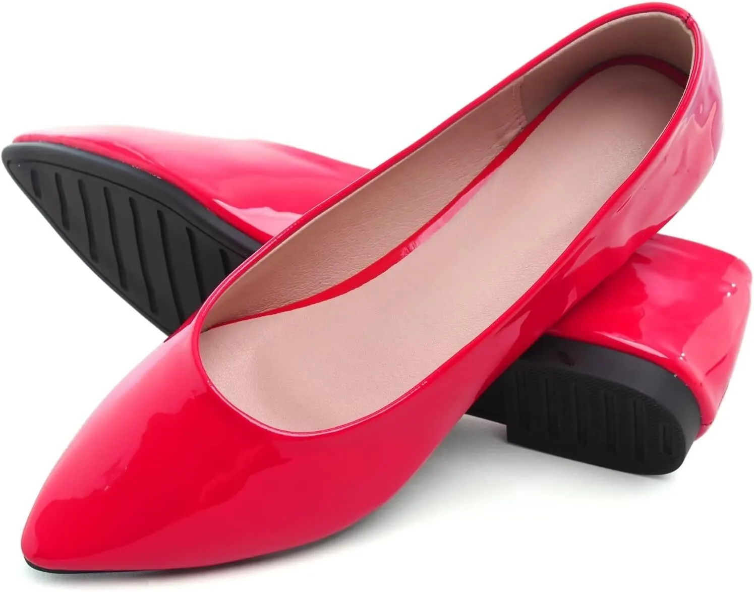 Stunner Women's Flats Fashion Pointed Toe Flats Comfortable Ballet Flats Solid Casual Slip On Flats