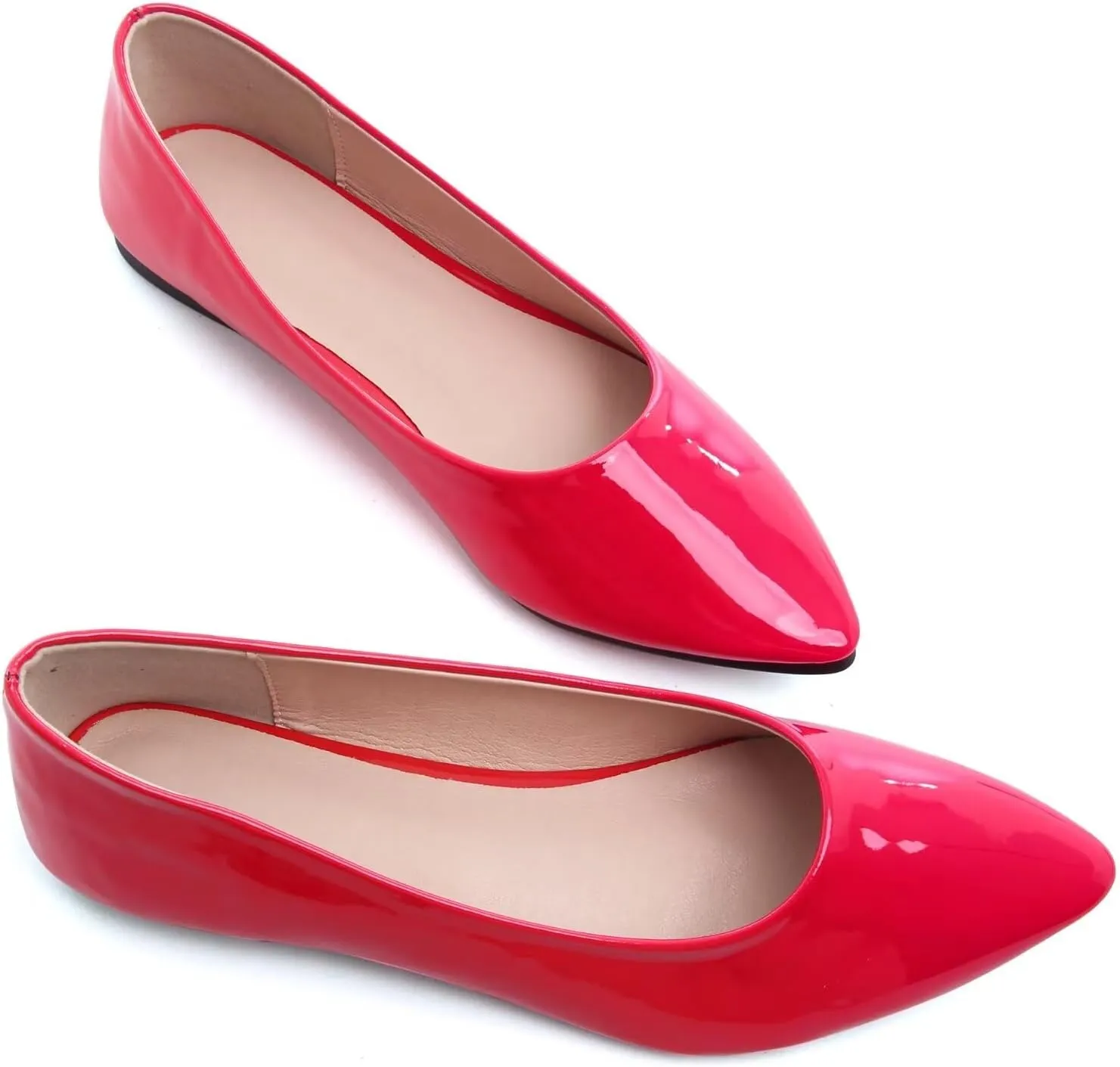 Stunner Women's Flats Fashion Pointed Toe Flats Comfortable Ballet Flats Solid Casual Slip On Flats