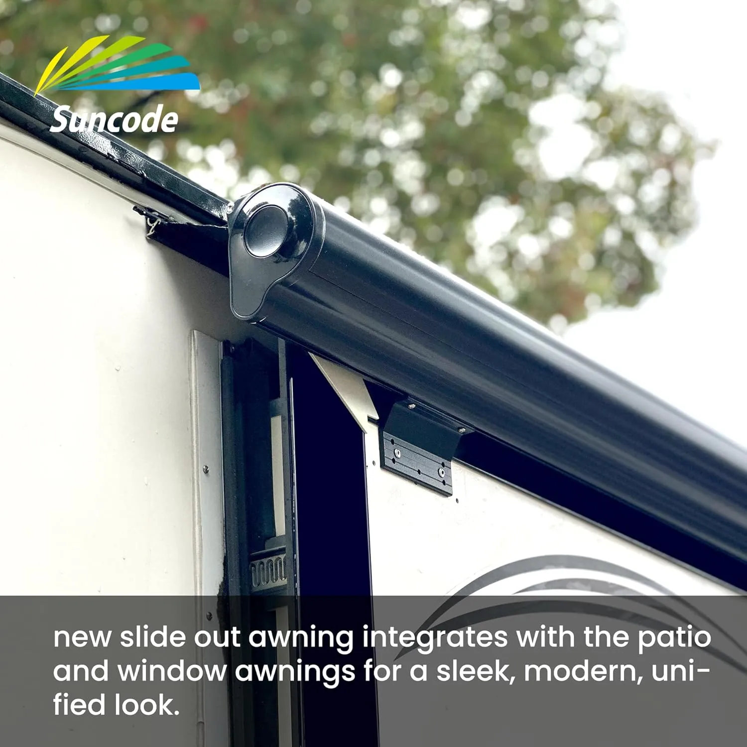 Suncode Full Cover Shell Slide Topper Awning Black Modular Designed RV Slide Out Awning Slide Out Protection for RVs,Travel Trailers,5th Wheels,and Motorhomes 12'6"(12'1"Fabric)
