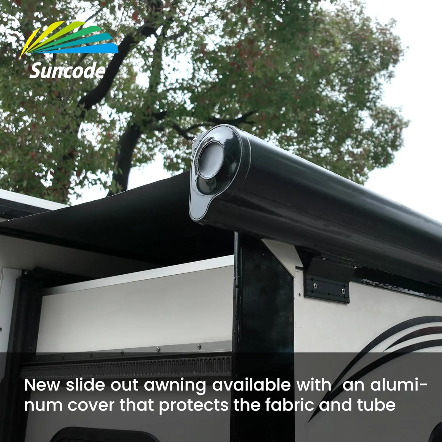 Suncode Full Cover Shell Slide Topper Awning Black Modular Designed RV Slide Out Awning Slide Out Protection for RVs,Travel Trailers,5th Wheels,and Motorhomes 12'6"(12'1"Fabric)