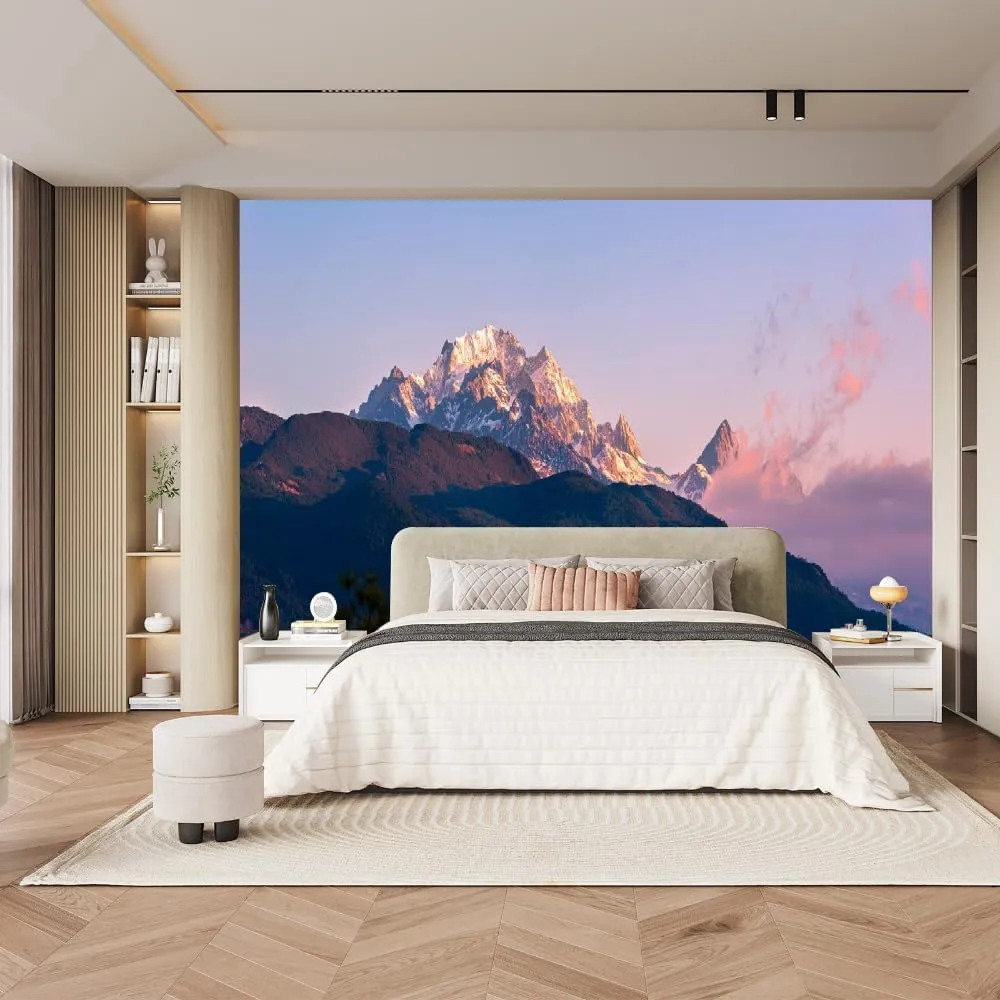 Sunrise On The Mountain Top Wallpaper Wall Paintings, Natural Landscape Peel and Stick Mural for Boys Girls Kids Room Living Room TV Sofa Backdrop Decor,PVC-78.7" W x 55.2" H-Self-Adhesive