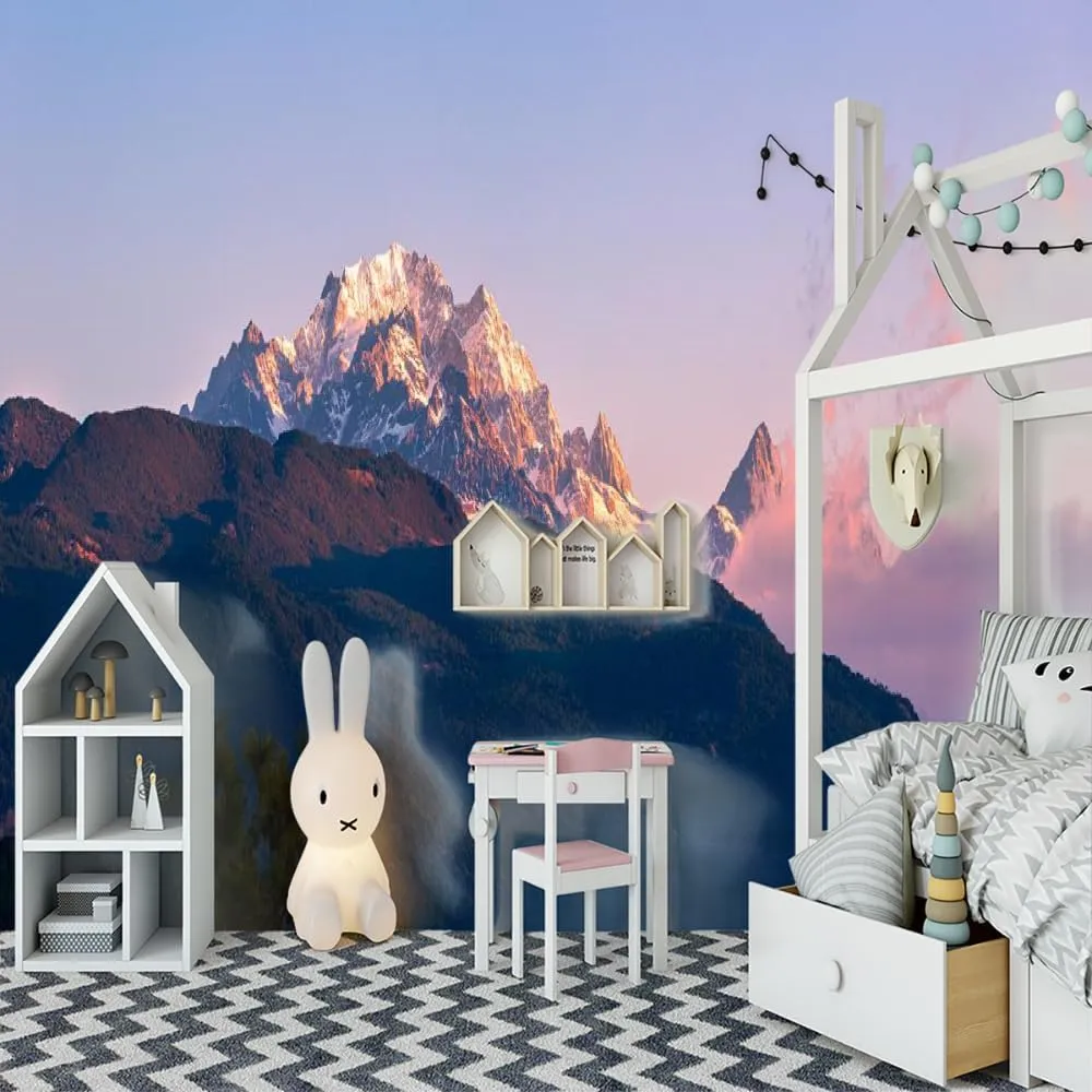 Sunrise On The Mountain Top Wallpaper Wall Paintings, Natural Landscape Peel and Stick Mural for Boys Girls Kids Room Living Room TV Sofa Backdrop Decor,PVC-78.7" W x 55.2" H-Self-Adhesive