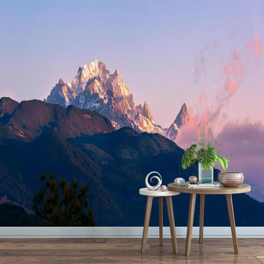Sunrise On The Mountain Top Wallpaper Wall Paintings, Natural Landscape Peel and Stick Mural for Boys Girls Kids Room Living Room TV Sofa Backdrop Decor,PVC-78.7" W x 55.2" H-Self-Adhesive