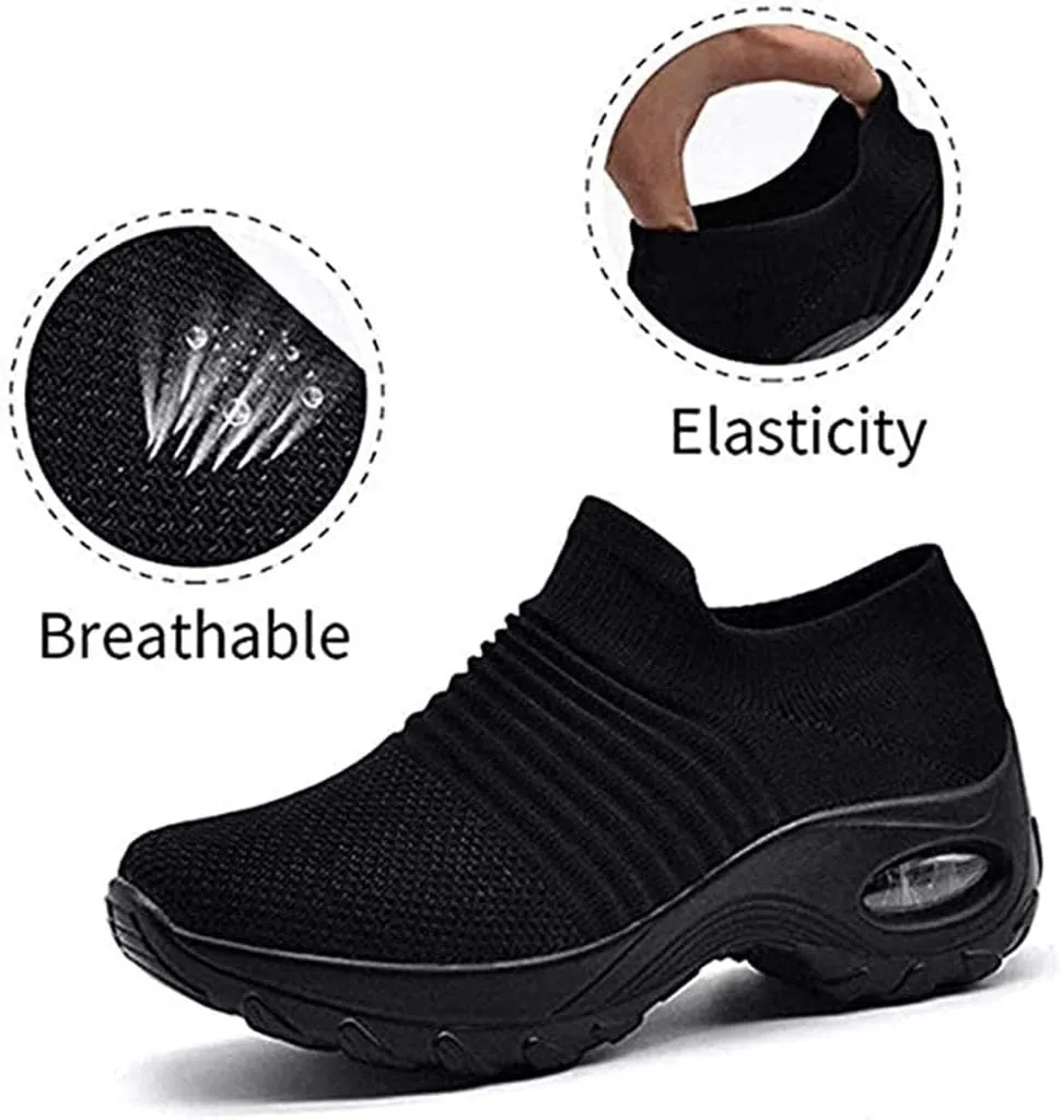 Super Soft Women’s Walking Shoes Ladies Soft Comfy Sole Sneakers Sock Shoes