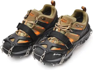 SUPVOX Climbing Gear 19 Tooth Anti-Slip Ice Grips Boot Spikes for Snow and Ice Mountaineering Equipment High-tracti