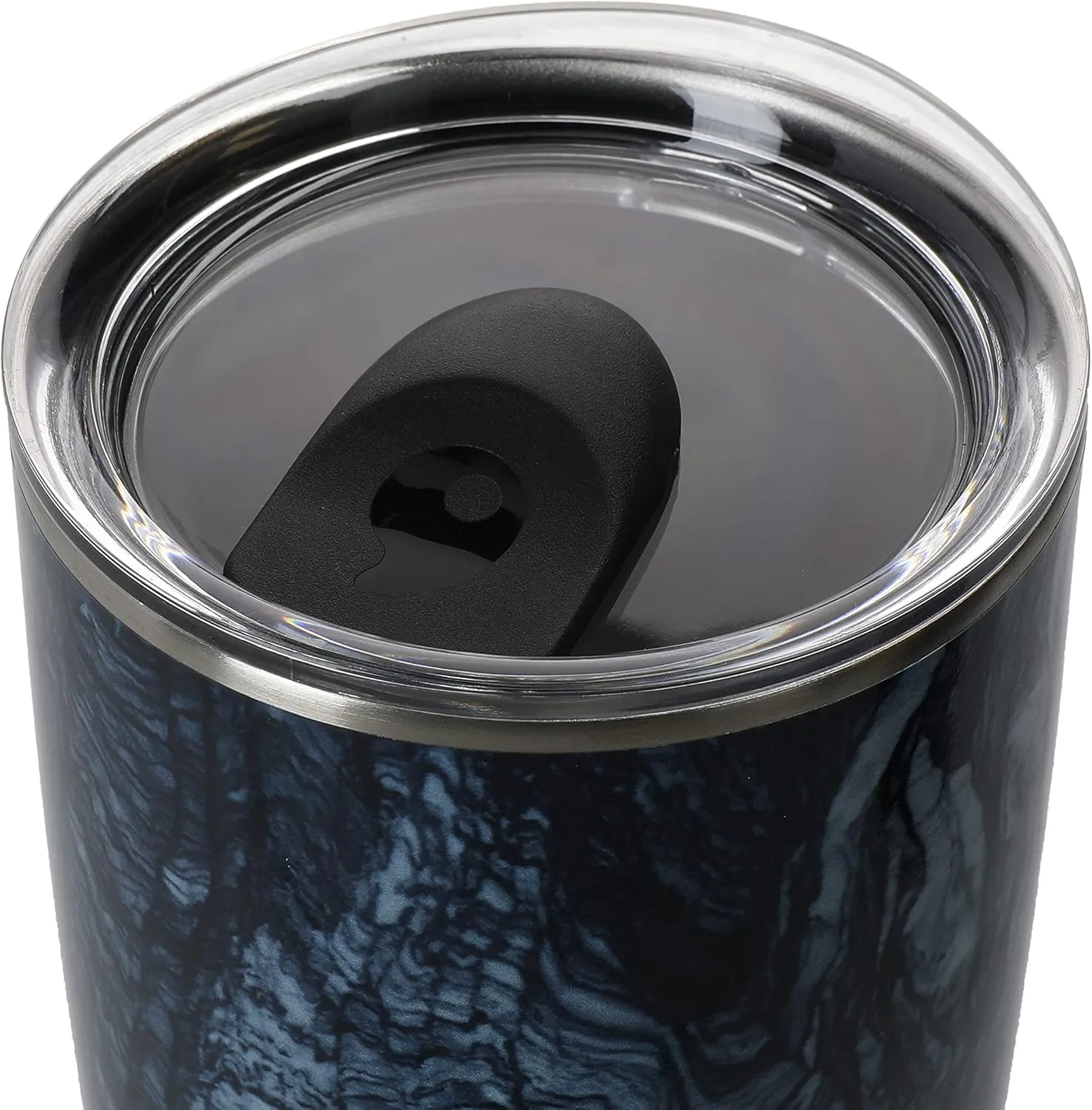 S'well Stainless Steel Tumbler with Slide-Open Lid, 18oz, Azurite Marble, Triple Layered Vacuum Insulated Containers Keeps Drinks Cold for 12 Hours and Hot for 4, BPA Free