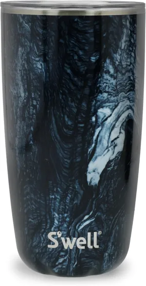 S'well Stainless Steel Tumbler with Slide-Open Lid, 18oz, Azurite Marble, Triple Layered Vacuum Insulated Containers Keeps Drinks Cold for 12 Hours and Hot for 4, BPA Free